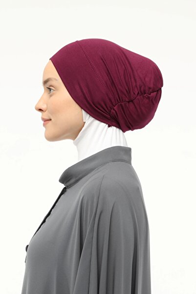 Altobeh Έτοιμο πρακτικό ελαστικό καπό Hijab Claret Red