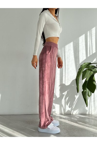 Gugus Βελούδινο Γυναικείο Φούτερ - Φαρδύ πόδι, Διπλές τσέπες