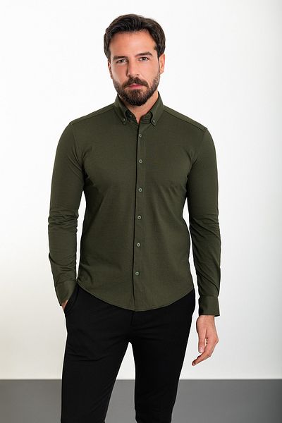 Mcr Plain Slim Fit Men's Shirt Khaki - 37844.23K