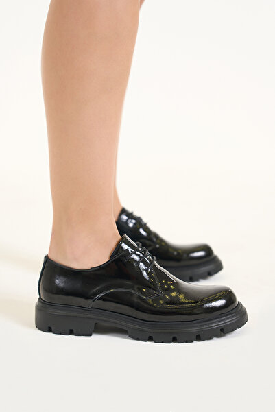 Louis Cardy Willow Siyah Rugan Hakiki Deri Kadın Loafer