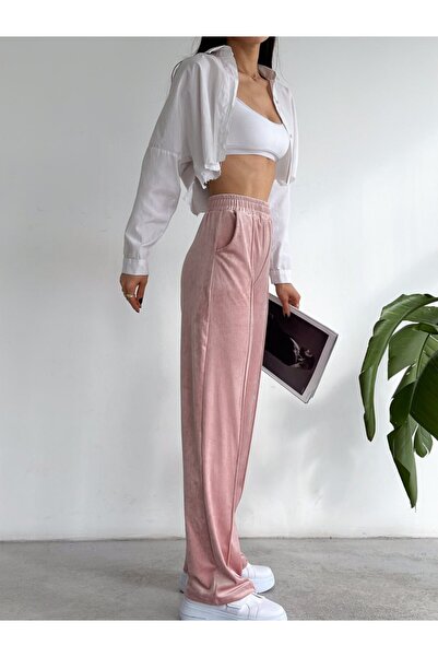 Gugus Βελούδινο Γυναικείο Φούτερ - Φαρδύ πόδι, Διπλές τσέπες