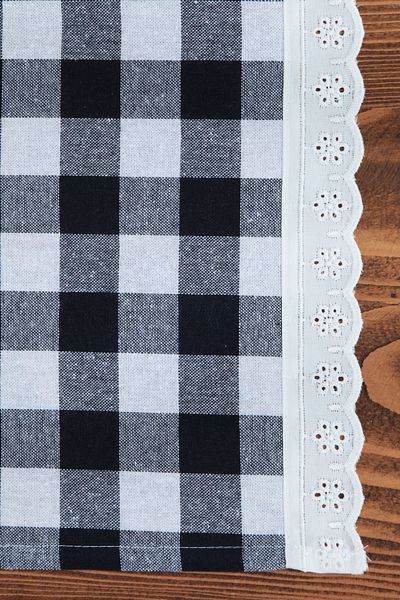 cotton maison Runner Scalloped Plaid Retro 40x110 cm
