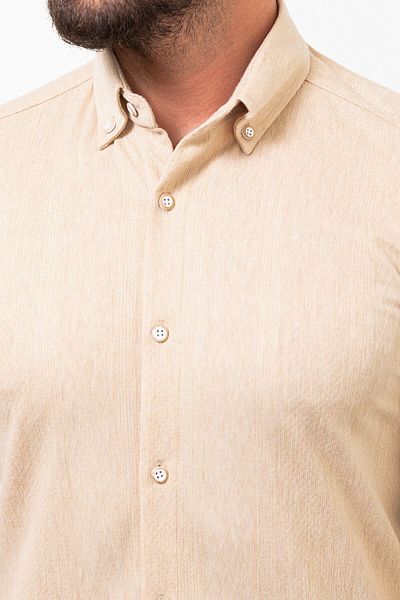 Mcr Patterned Slim Fit Long Sleeve Cotton Men's Shirt Beige - 37811.23K