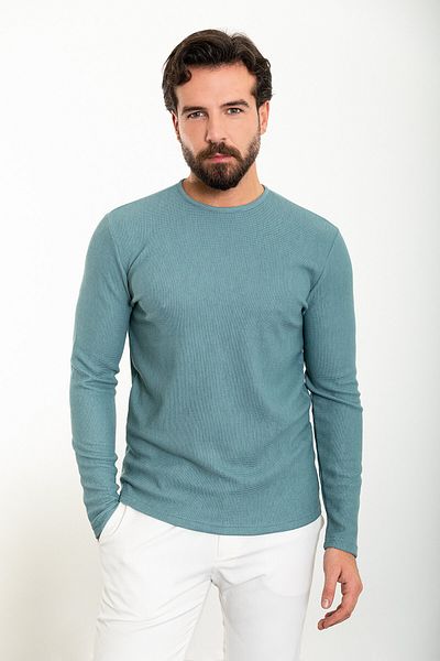 Mcr Slim Fit Long Sleeve Crew Neck Men's T-Shirt Çağla - 36679.21K