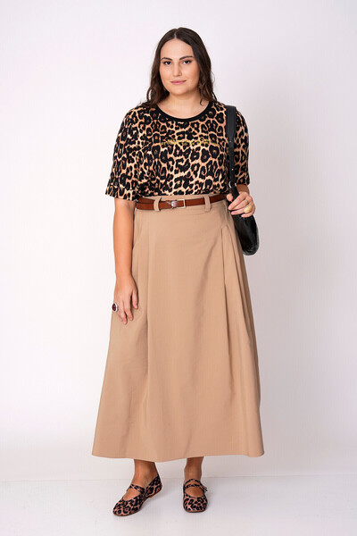 Büyük Moda Pleated Midi Skirt