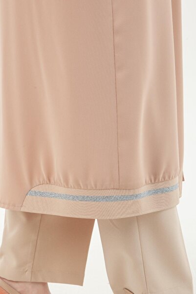 Armine Trend Elastic Sleeves Pocketed Zippered Wear and Go Mink 24Yt546