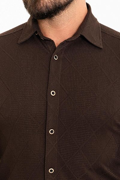 Mcr Patterned Slim Fit Men's Shirt Brown - 37839.23K