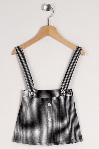 zepkids Crew Neck Long Sleeve Crew Neck Lace Long Latex Sleeve Black and White Color Girl's Two-Piece Set