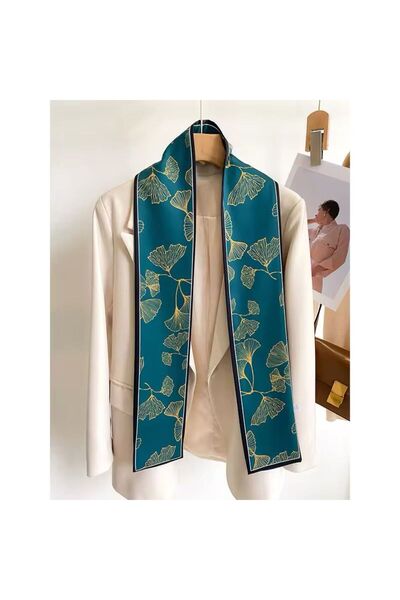 ElevaGlam Özel Desenli Atkılar Petrol Mavisi Renk Desenli