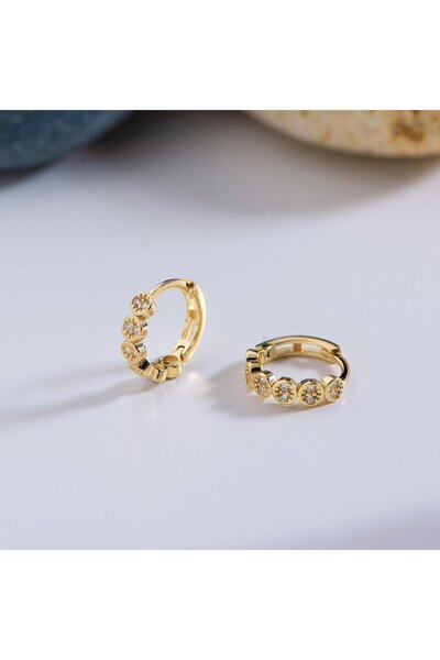 GOLDKUPE 14 Ayar Altın Modern Halka Küpe 1,20 gr