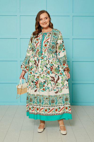 Büyük Moda PATTERNED LONG DRESS