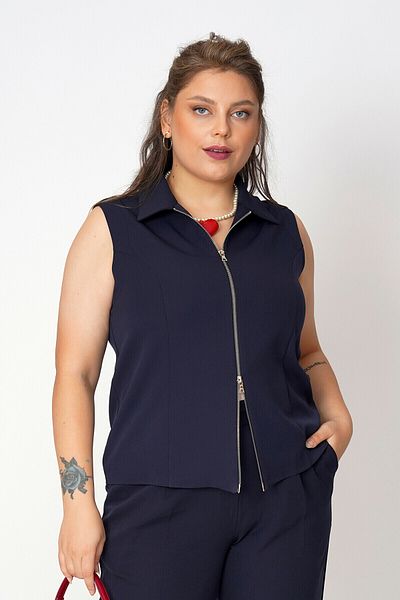 Büyük Moda Stylish Vest with Double Zipper