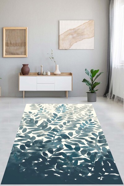 on the clouds Suluboya Batik Yaprak Desenli Minimal Yıkanabilir Kaymaz Taban ...