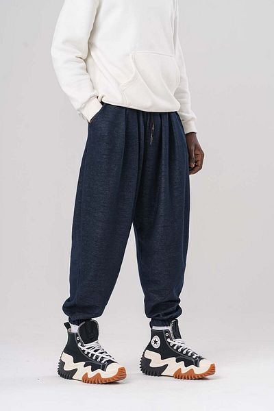 go gang own Flared Waist and Leg Elastic Pleated Baggy Shalwar