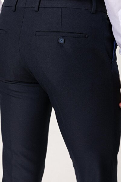 Mcr Straight Slim Fit Classic Men's Trousers Navy Blue - 38028.21K