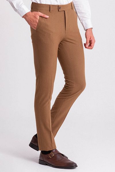 Mcr Striped Super Slim Fit Men's Trousers Camel - 38015.21K