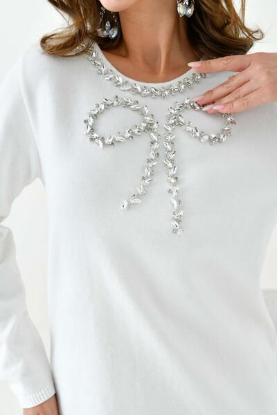 FTZ WOMEN Women's Stone Detailed Tunic Ecru 20894