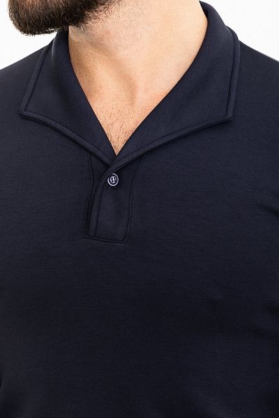 Mcr Ανδρικό μπλουζάκι Navy Blue Slim Fit - Πέτο, Μακρυμάνικο