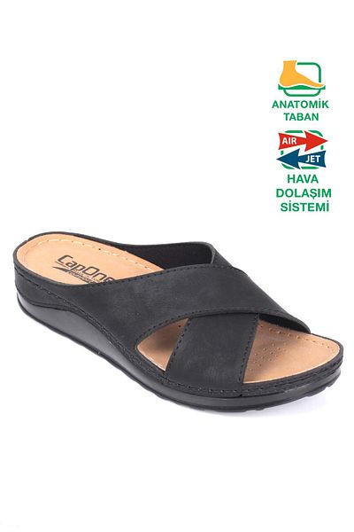 Capone Outfitters 107001 Anatomische Cross-Band-Komfort-Hausschuhe für Damen