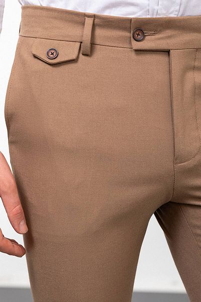 Mcr Straight Slim Fit Classic Men's Trousers Beige - 38191.23K