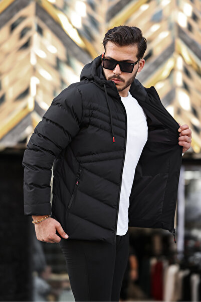 Boymen Ανδρικό χειμωνιάτικο παλτό με κουκούλα για νερό και αντιανεμικό