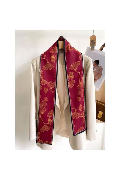 ElevaGlam Claret Red Patterned Special Scarves