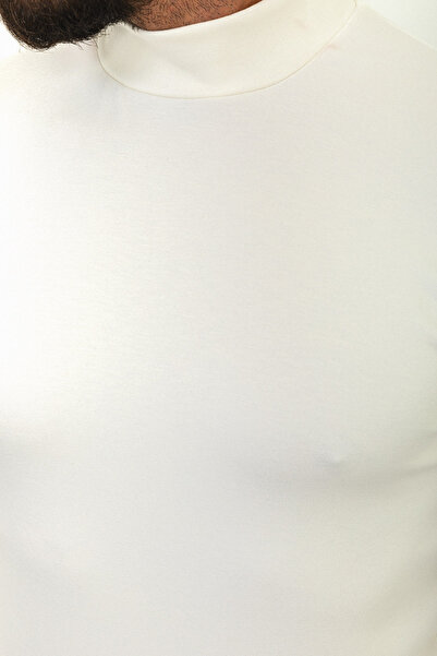 Mcr Ανδρικό μακρυμάνικο μπλουζάκι με ίσιο λεπτό λαιμόκοψη εκρού - 36761.22K