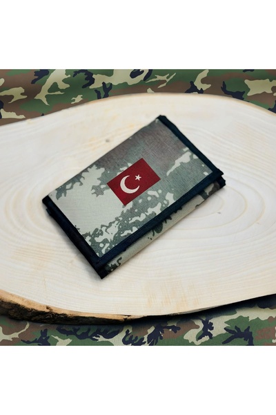Şafak Asker Boyun Asmalı Cüzdan Bayrak Logolu