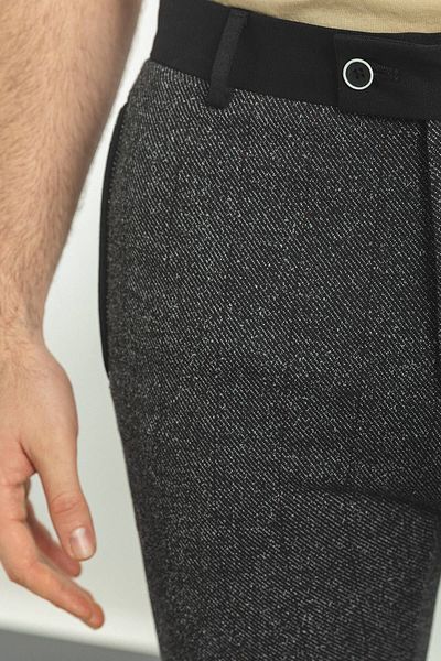 Mcr Patterned Super Slim Fit Pocket Zippered Men's Trousers Black - 38135.22K