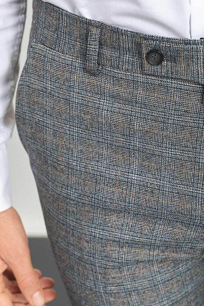 Mcr Plaid Slim Fit Classic Wool Men's Trousers Anthracite - 38126.22K