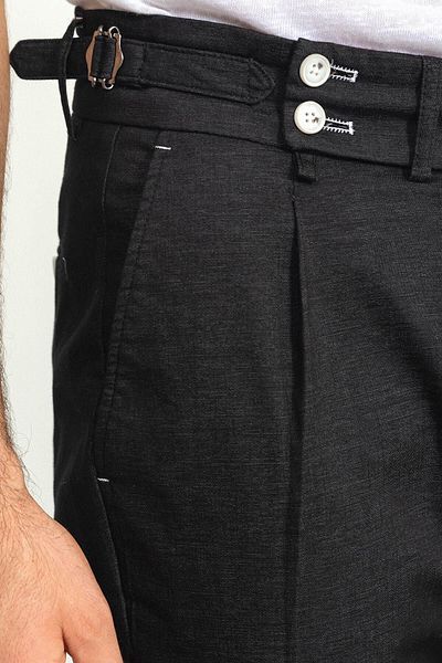 Mcr Ανδρικό παντελόνι με πλισέ Slim Fit Μαύρο - 38125,22k