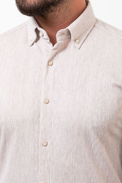 Mcr Patterned Slim Fit Long Sleeve Cotton Men's Shirt Stone - 37811.23K