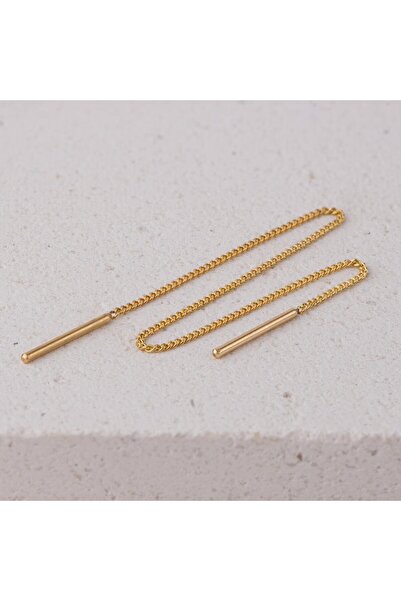 GOLDKUPE 14 Ayar Altın Sallantı Zincir Tek Küpe 0,60 Gr