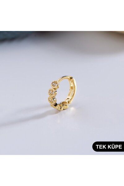 GOLDKUPE 14 Ayar Altın Tek Halka Küpe 0,60 gr