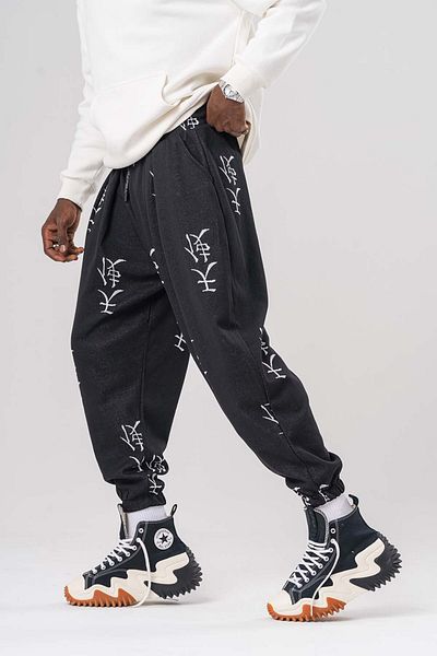 go gang own Kagami Elastic Waist and Leg Pleated Loose Shalwar