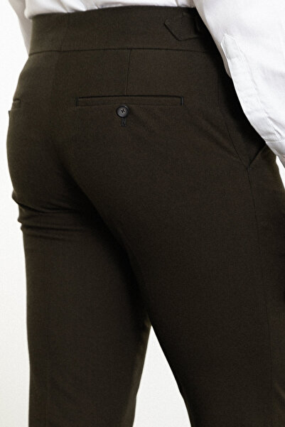 Mcr Straight Slim Fit Men's Trousers with Belt Detail and Buckle Khaki - 38231.23K