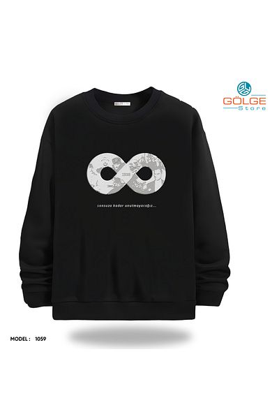 Gölge Store Φούτερ Unisex με στάμπα Ataturk Slimfit Crew Neck 2 νήματα