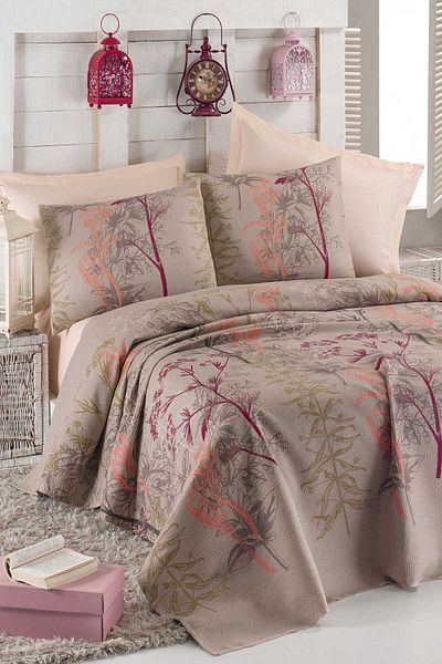 Eponj Home Double Printed Pique Set Urla Beige