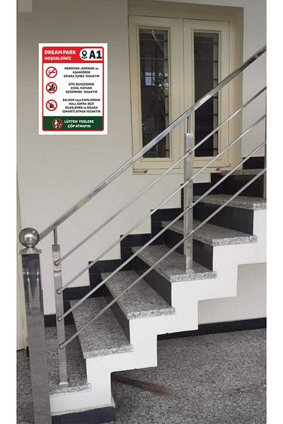 zafrakreklam Common Area Site Apartment Rules (Customizable) Sign Board 30X40Cm Pvc (Polycarbonate Board