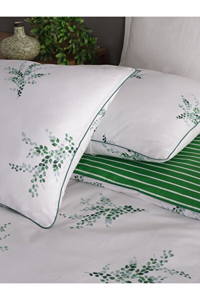 BED LİNE Ranforce Nevresim Takımı Biyeli Çift Kişilik Meltem Yeşil