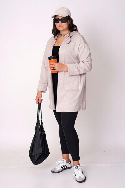 Büyük Moda CARDIGAN TRICOT CU GUGĂ