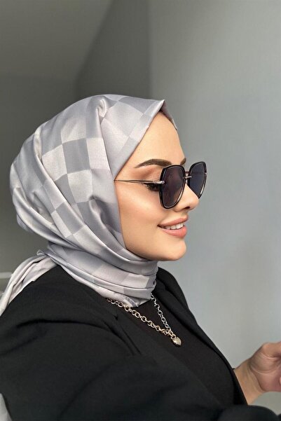 Mira İpek شال جاكار حريري بنمط الشطرنج