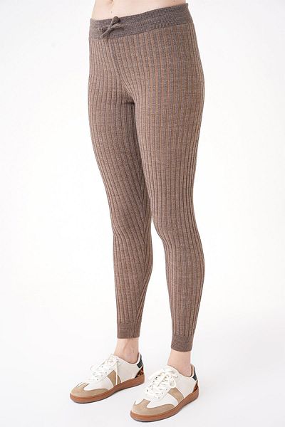 CHUBA Women's Ribbed and Soft Knitwear Leggings - Brown 25W3018