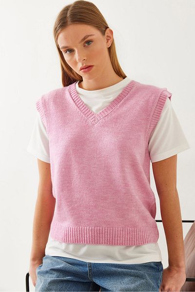 Bianco Lucci Women's V-Neck Knitwear Sweater 20246252