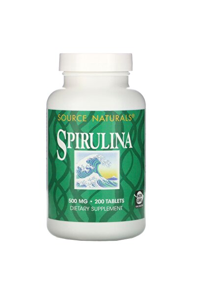 source naturals سبيرولينا، 200 قرص، 500 ملغ