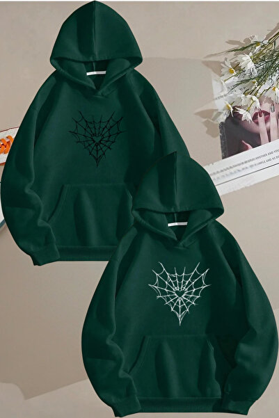 FECCY Hanorac cu design combinat Lover, imprimat cu Spider Ag