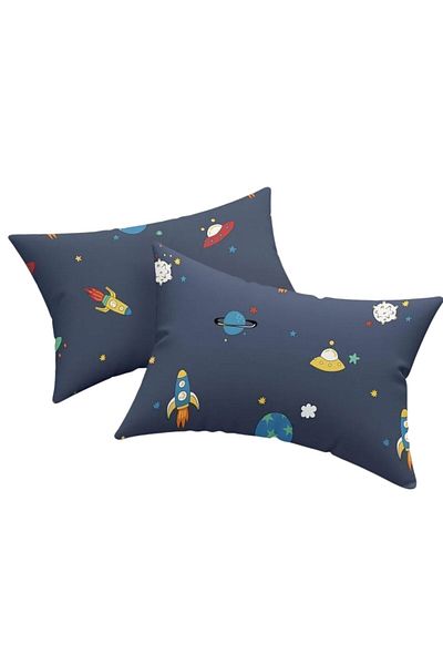 Eponj Home Калъфка за възглавница от 2 части, синя, Space Slate - 50x70 см
