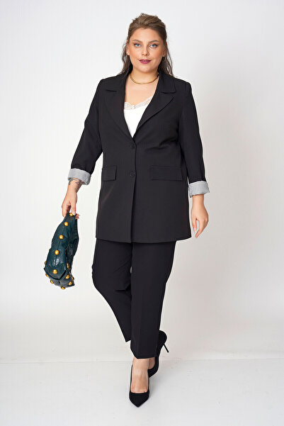 Büyük Moda Curved Sleeve Blazer Jacket