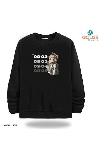 Gölge Store Унисекс суитшърт с щампа на Ататюрк и кръгло деколте с 2 нишки