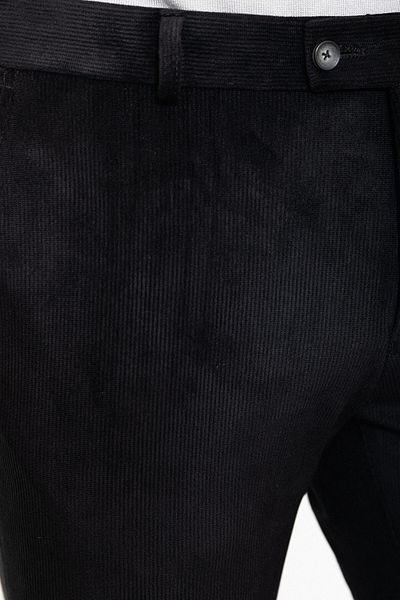 Mcr Striped Slim Fit Velvet Men's Trousers Black - 38218.23K